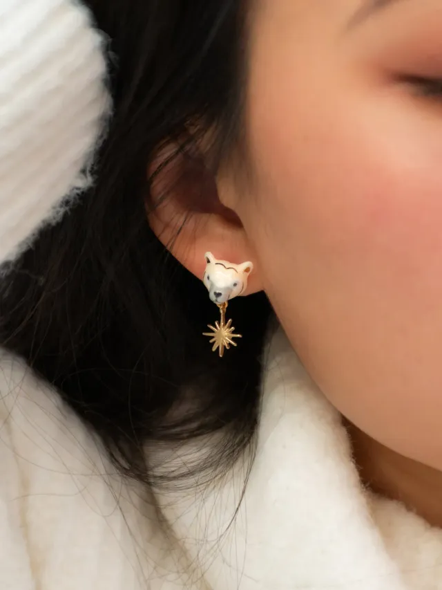 Nach Bijoux Arctique ours polaire boucles d'oreilles 2,4 cm