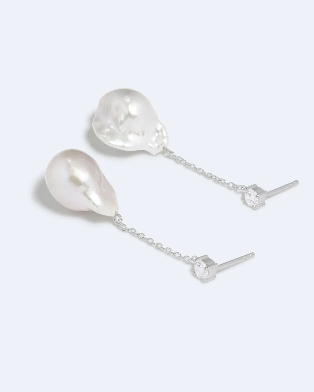 Completedworks Boulder boucles perle zirconia argent