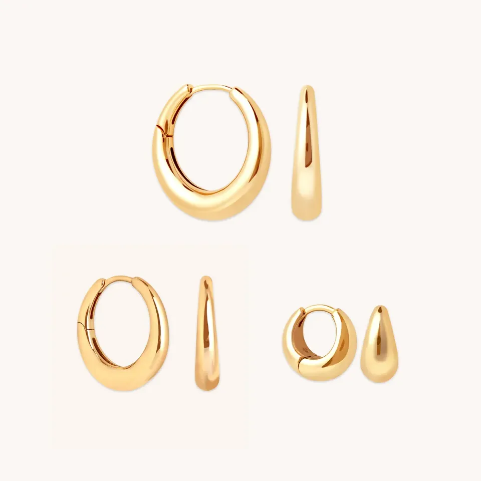 Astrid & Miyu Dome Hoops coffret boucles or doré