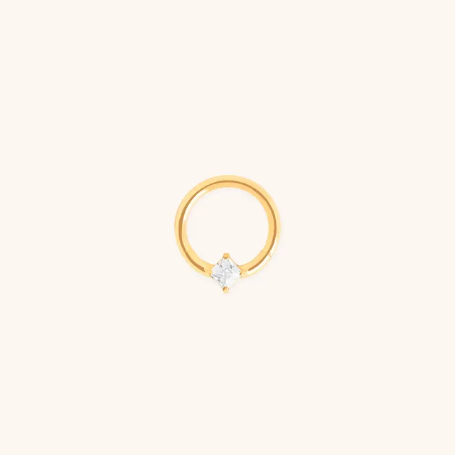 Astrid & Miyu Square Crystal anneau daith or titane