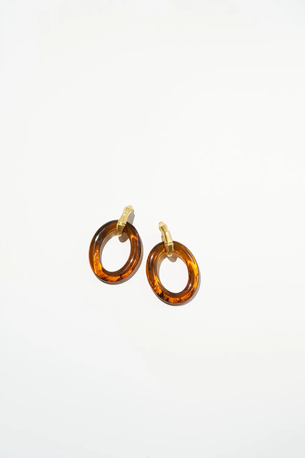 Philippe Ferrandis Bambou boucles d'oreilles percées dorées