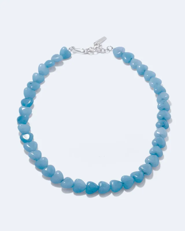 Completedworks The Heart's Window collier coeur bleu argent