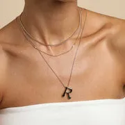 Astrid & Miyu R Initial Bold Pendant collier or initiale R