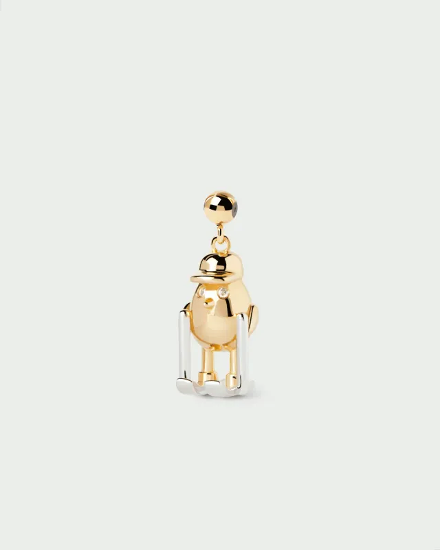 PDPAOLA Skiier charm skieuse zirconia