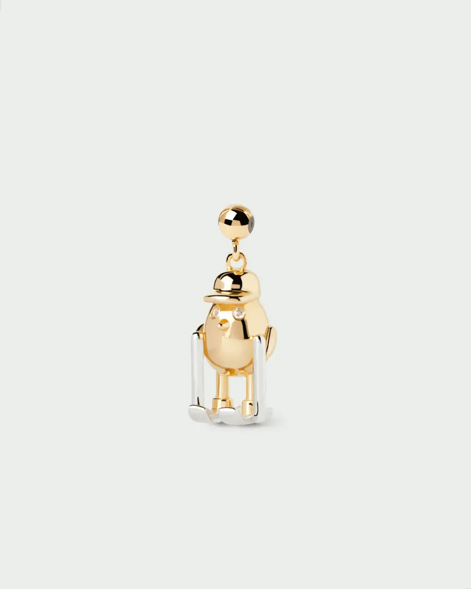 PDPAOLA Skiier charm skieuse zirconia