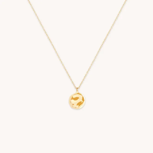 Astrid & Miyu Molten Coin pendentif or massif médaille