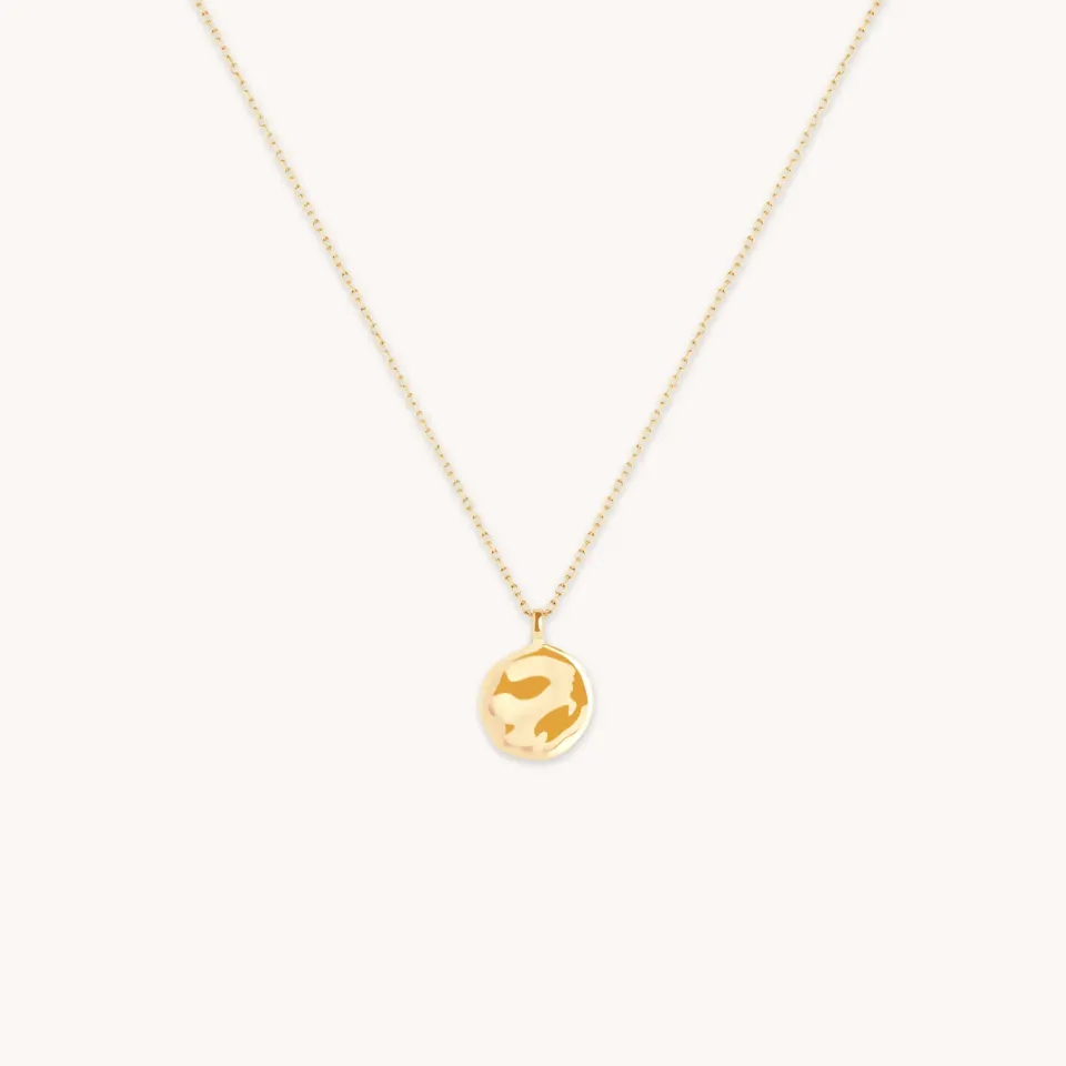 Astrid & Miyu Molten Coin pendentif or massif médaille