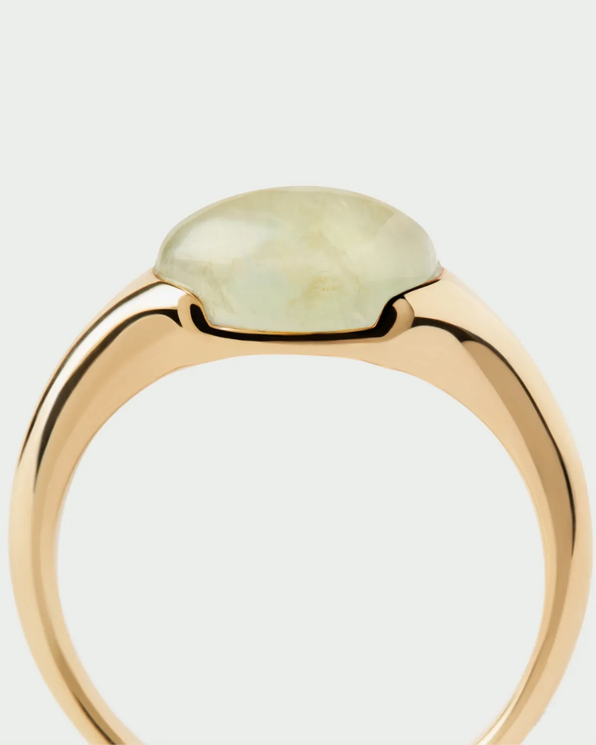 PDPAOLA Bay bague plaqué or prehnite