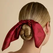 Astrid & Miyu Silk foulard cheveux rouge en soie