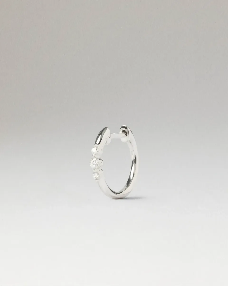 PDPAOLA Vivienne mono-boucle or blanc diamant