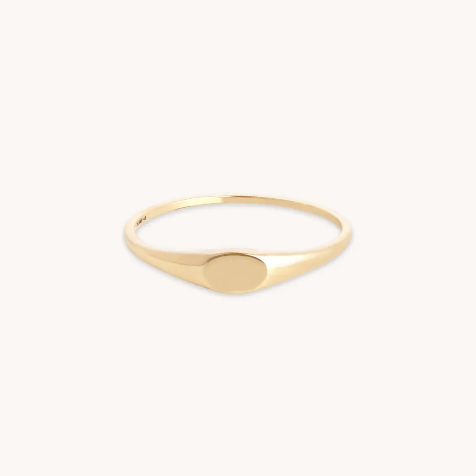 Astrid & Miyu Signet bague chevalière or massif