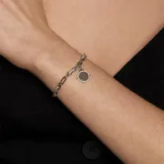 Astrid & Miyu Pavé Spinning Coin charm argent pavé