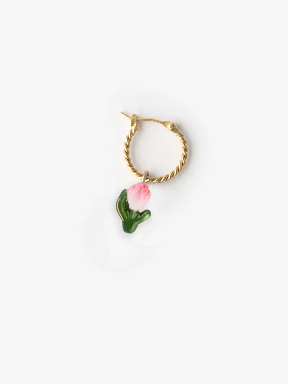 Nach Bijoux Mini créole Tulipe rose porcelaine unité