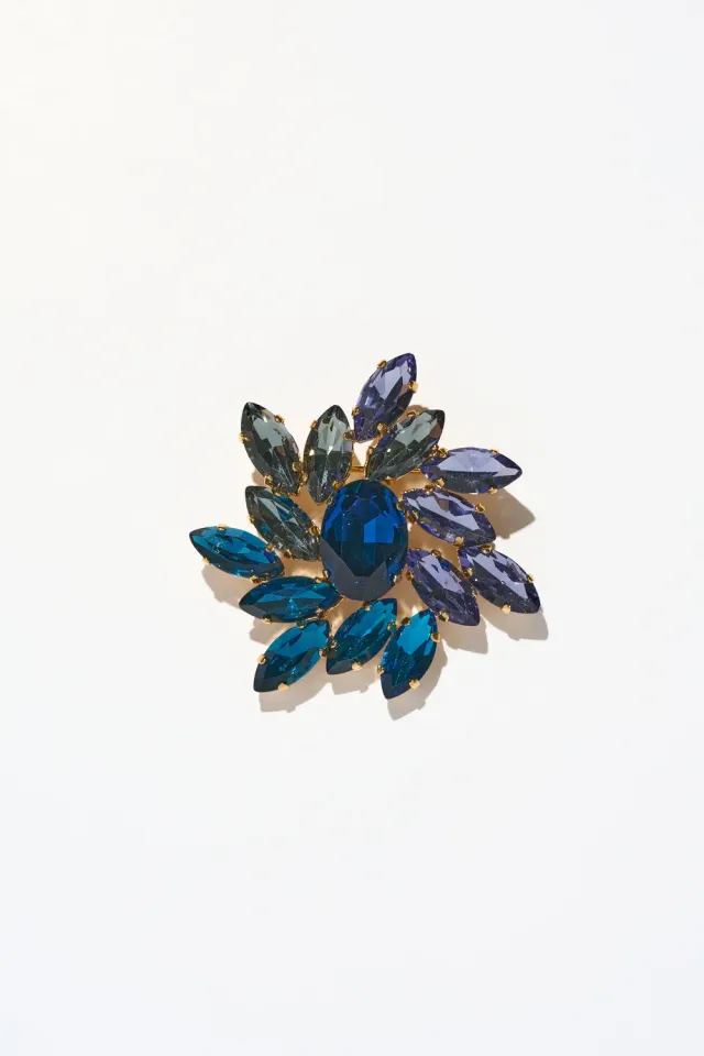 Philippe Ferrandis Paris by Night broche bleu cristal 5 cm