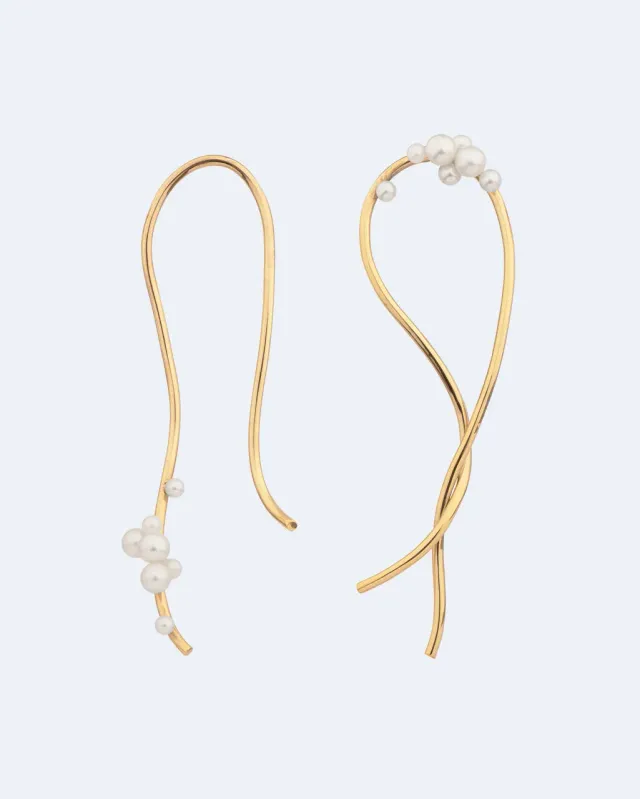 Completedworks Wild Relatives boucles perle plaqué or