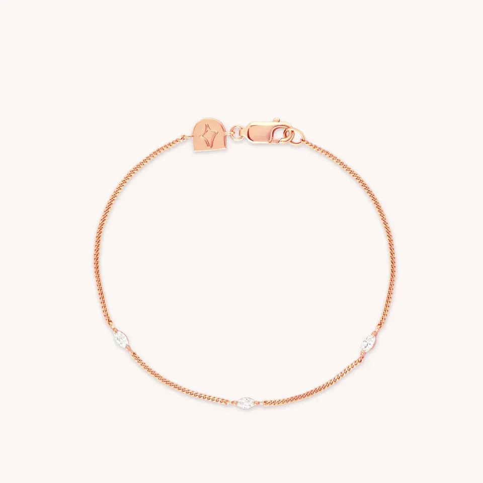 Astrid & Miyu Navette Crystal bracelet or rose cristal