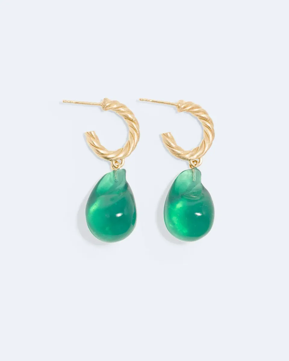 Completedworks Husband Number Six boucles dorées résine verte