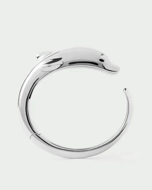 PDPAOLA Dolphin bracelet jonc argent large 58,82 g