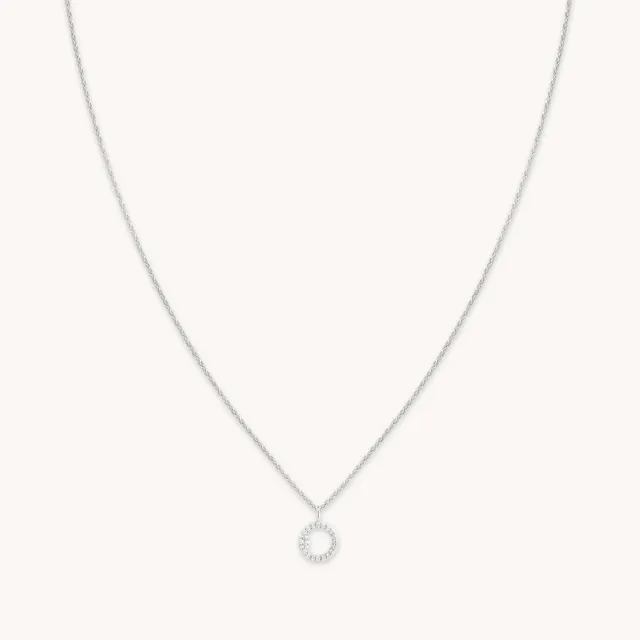 Astrid & Miyu O Initial Pavé collier argent lettre O
