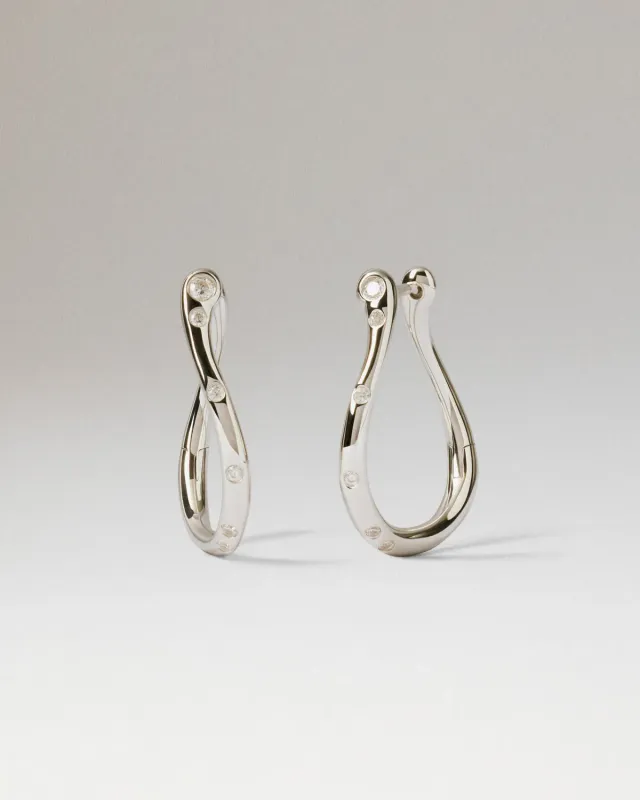 PDPAOLA Air mini créoles argent zirconia