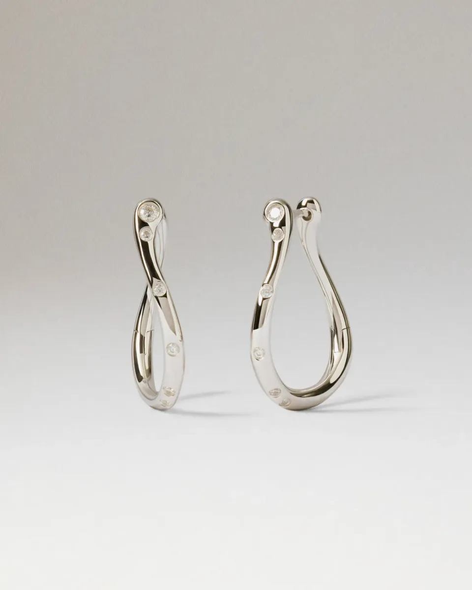 PDPAOLA Air mini créoles argent zirconia