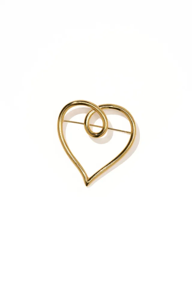 Philippe Ferrandis Love broche coeur doré 5,5 cm