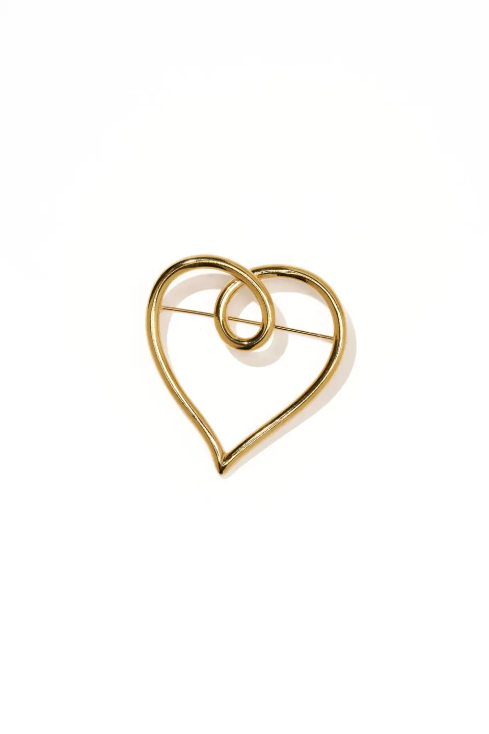 Philippe Ferrandis Love broche coeur doré 5,5 cm