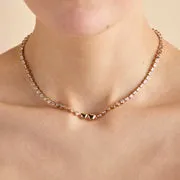 Astrid & Miyu Heart Bezel Tennis collier doré