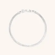 Astrid & Miyu Illusion bracelet double chaîne argent
