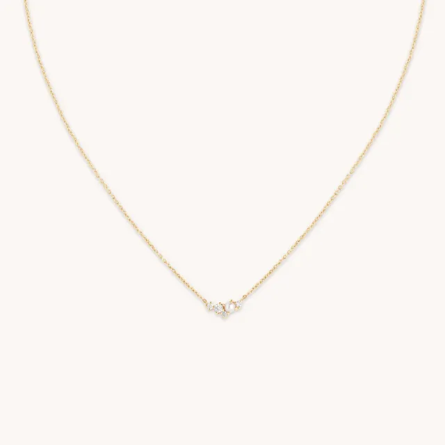 Astrid & Miyu Diamond Pearl collier or massif perle