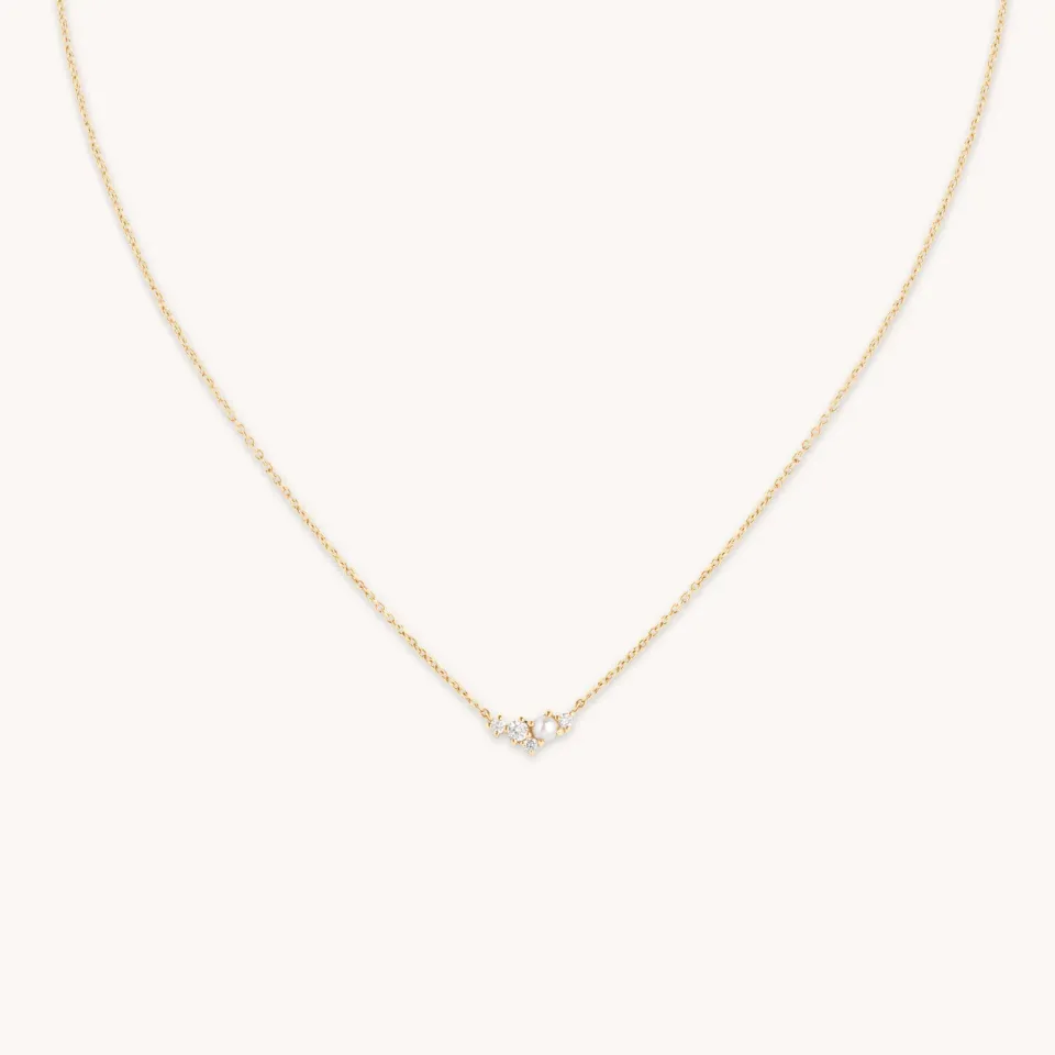 Astrid & Miyu Diamond Pearl collier or massif perle