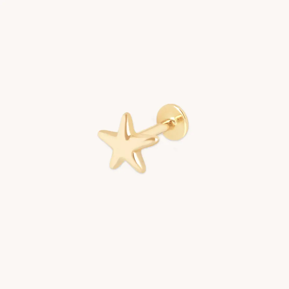 Astrid & Miyu Star Large piercing clou or massif étoile