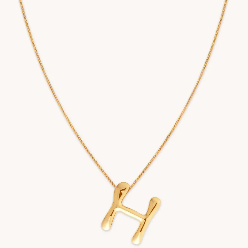 Astrid & Miyu Initial Bold H collier pendentif doré