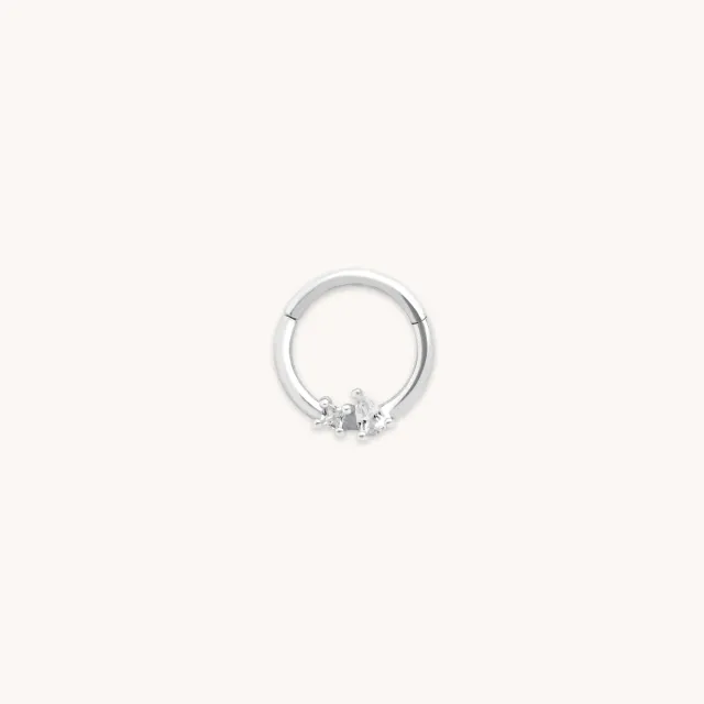 Astrid & Miyu Cluster Topaz piercing daith or blanc massif