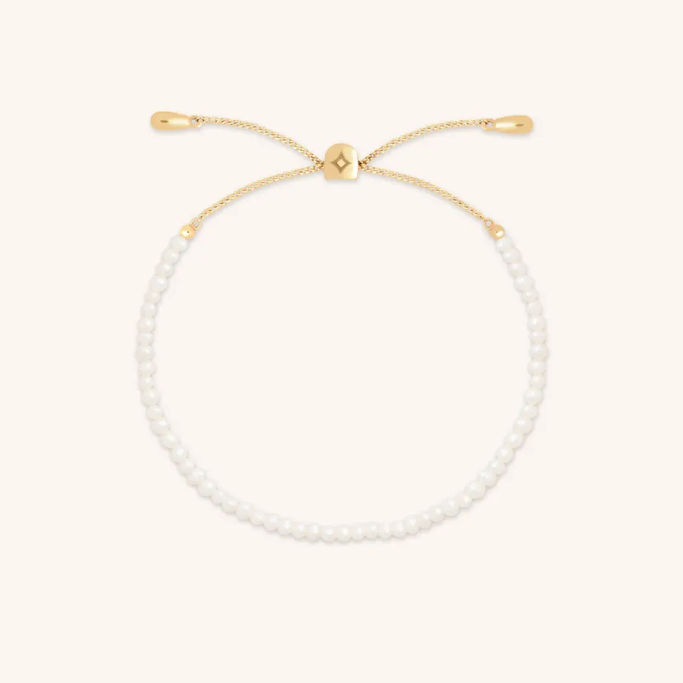 Astrid & Miyu Pearl Beaded bracelet perles or massif