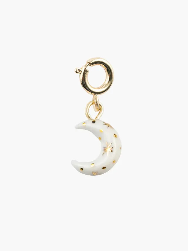 Nach Bijoux lune blanche dorée charm's porcelaine Mix Match