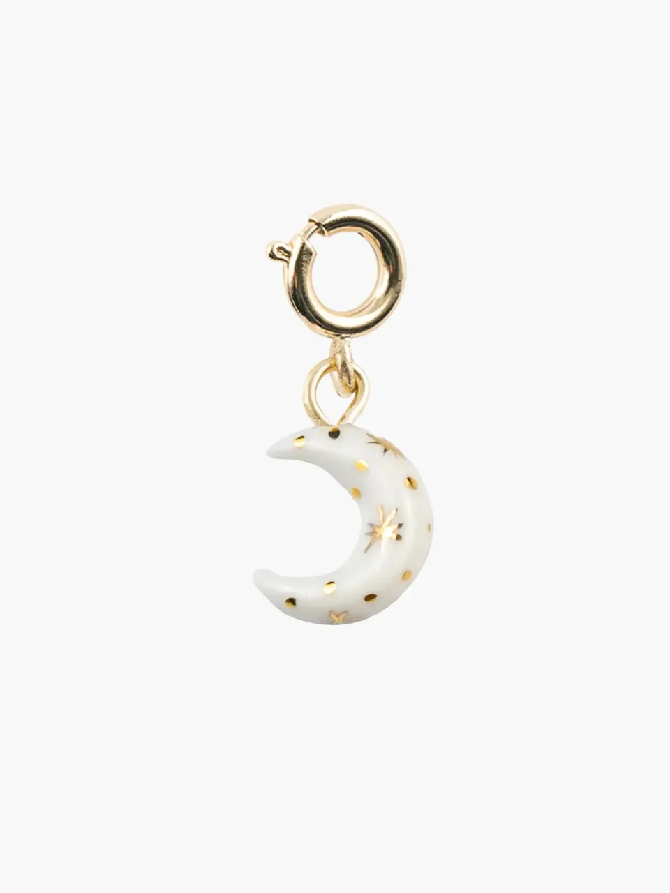 Nach Bijoux lune blanche dorée charm's porcelaine Mix Match