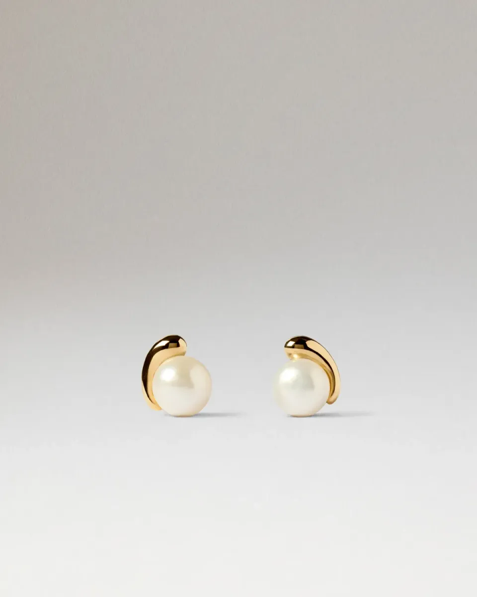 PDPAOLA La Perla clous d'oreilles perle blanche
