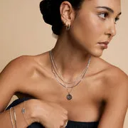 Astrid & Miyu Illusion Double Chain collier argent double