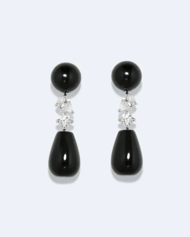 Completedworks Tarn boucles d’oreilles onyx zircone argent