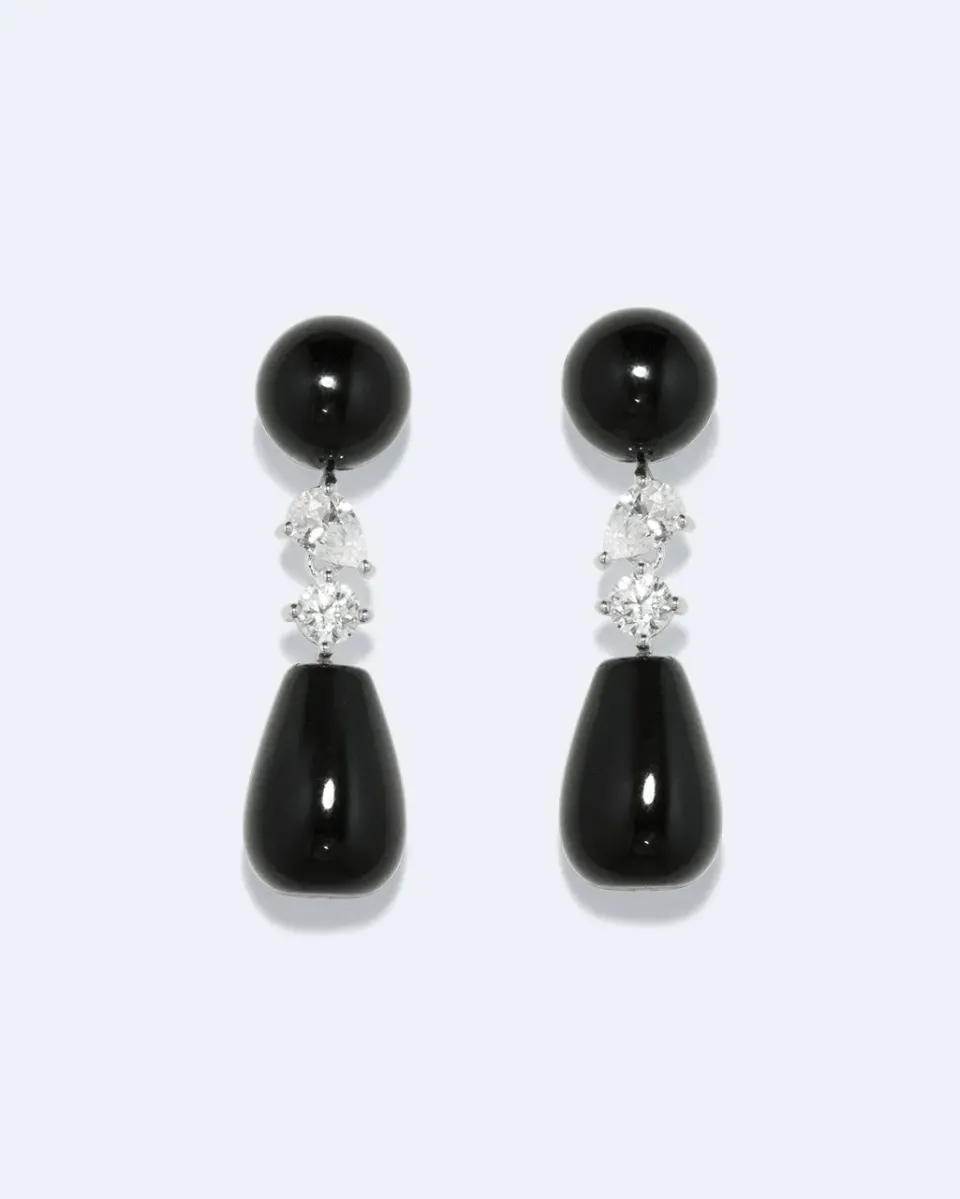 Completedworks Tarn boucles d’oreilles onyx zircone argent
