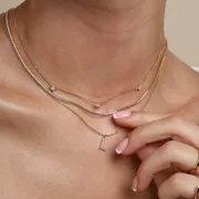 Astrid & Miyu L Initial Pavé Pendant collier initiale L doré