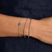 Astrid & Miyu Illusion bracelet double chaîne argent