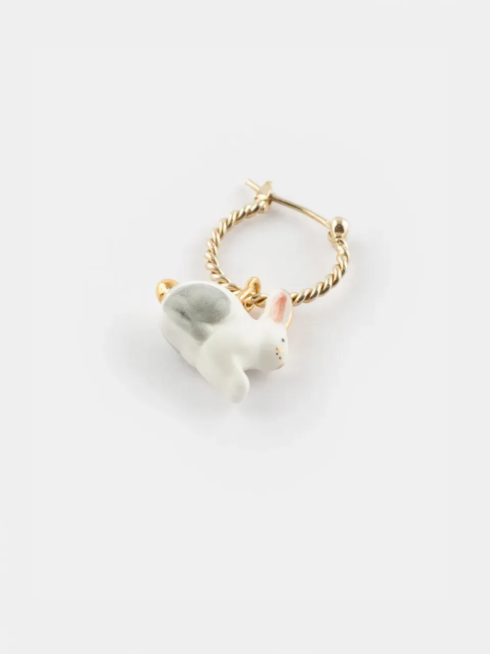 Nach Bijoux Arctique lièvre polaire mini créole boucle unité