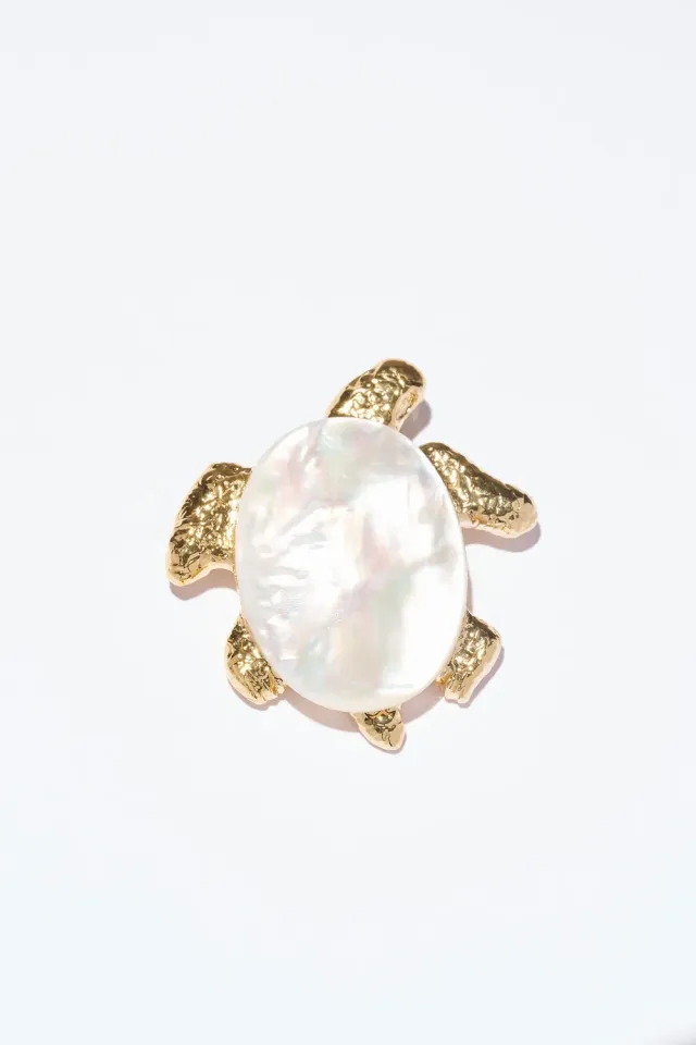 Philippe Ferrandis Corfou broche tortue nacre et quartz