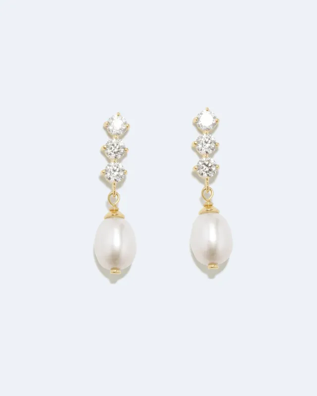 Completedworks Voyage boucles perle zirconia vermeil
