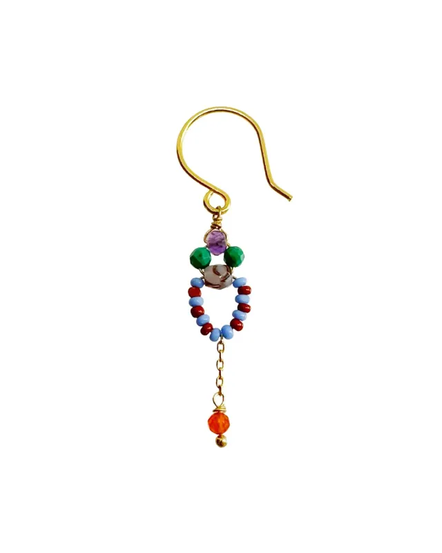 Le Fourbi de Capucine P8 boucles d'oreilles laiton doré cornaline
