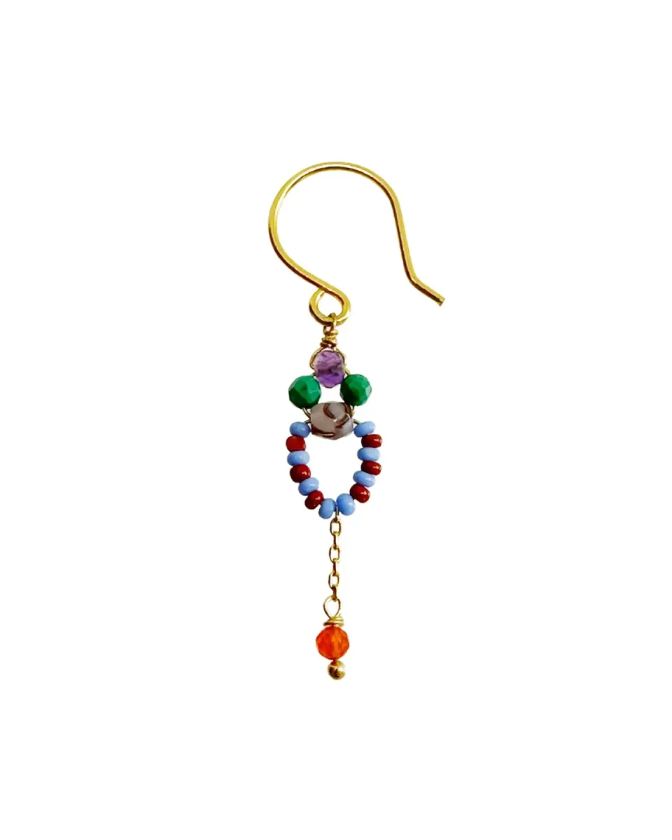 Le Fourbi de Capucine P8 boucles d'oreilles laiton doré cornaline