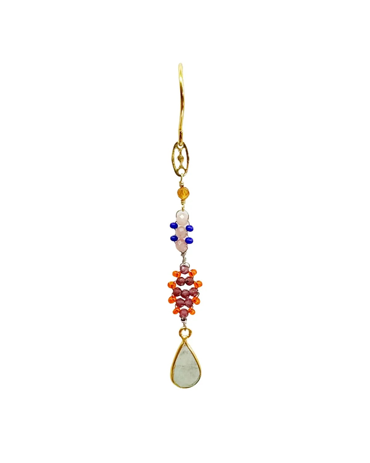 Le Fourbi de Capucine D10 boucles asymétriques grenat doré