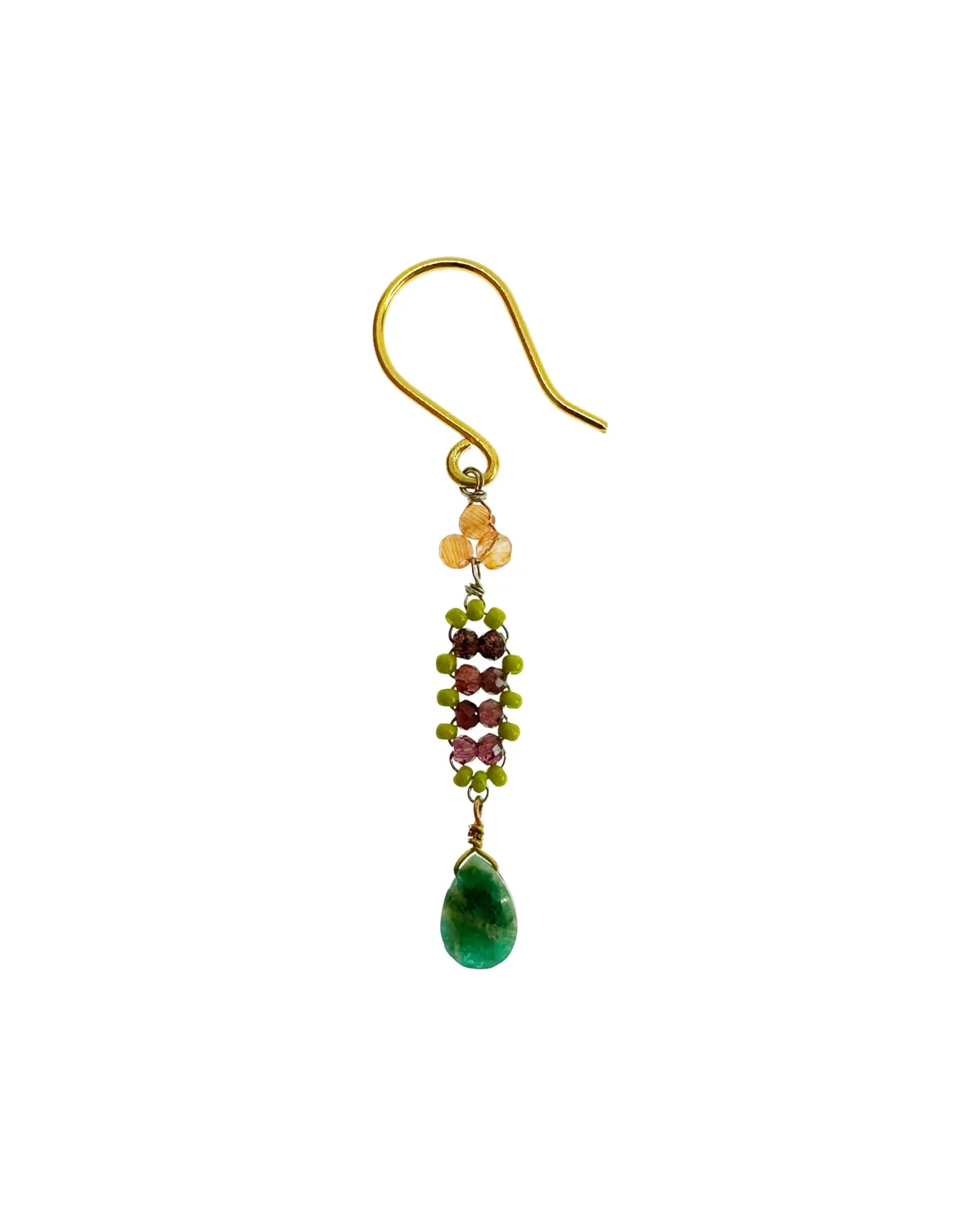 Le Fourbi de Capucine N23 boucles d'oreilles laiton doré grenat